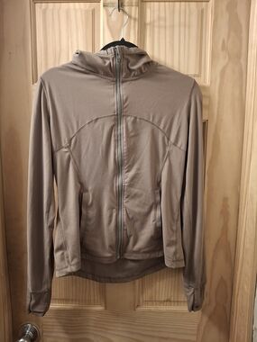 Light Brown Kid's Zip-Up Hooded Shirt